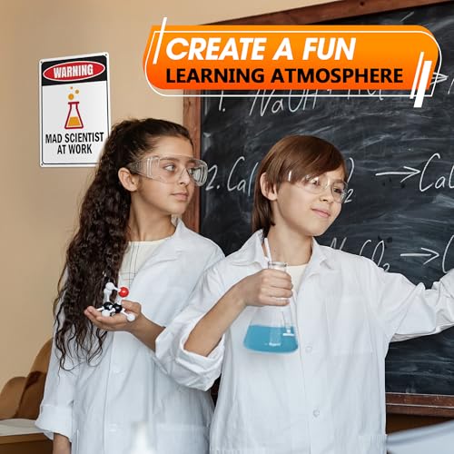 Mad Scientist Props Metal Sign, 7.9" x 11.8", Rust Resistant Tin, Halloween - image 6