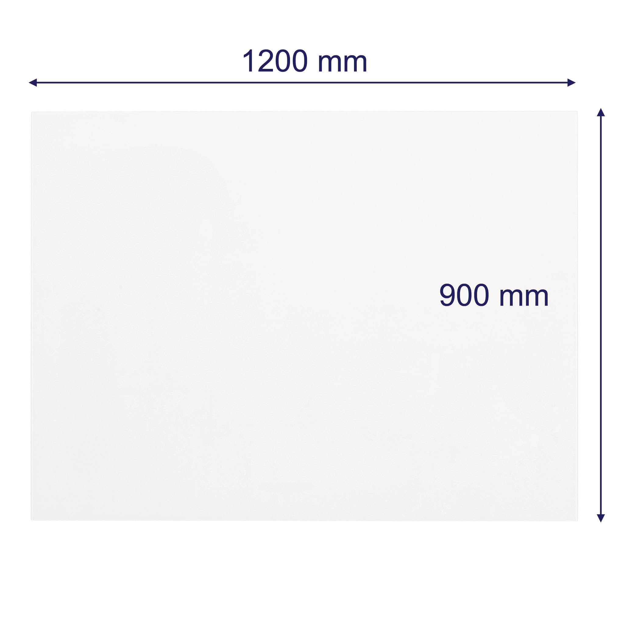 FRANKEN Whiteboard aus Glas, magnetisch und beschreibbar, Design-Schreibtafel ohne Rahmen, Magnettafel zur Wandmontage, inkl. Magnete, Weiß, 120 x 90 cm, GTL9012009