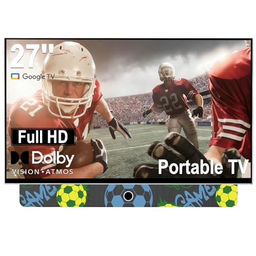 27 Inch Portable Smart TV with Built-in Battery, 1080P FHD Outdoor TV for RV & Camping, HDR10, Dolby...