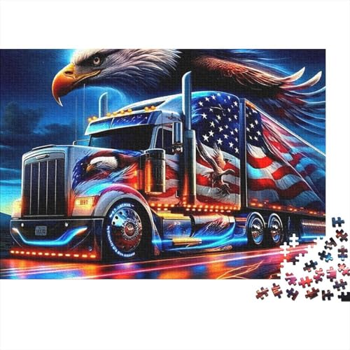 Camion Américain Puzzle pour Adultes 1000 Pièces Scène d'aigle 52x38cm/1000pcs