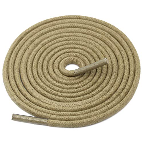 Image of DELELE 2 Pair Super Cotton Round Waxed Shoelaces 1 /8 inchThick Shoe String Boot Laces for Dress Shoes