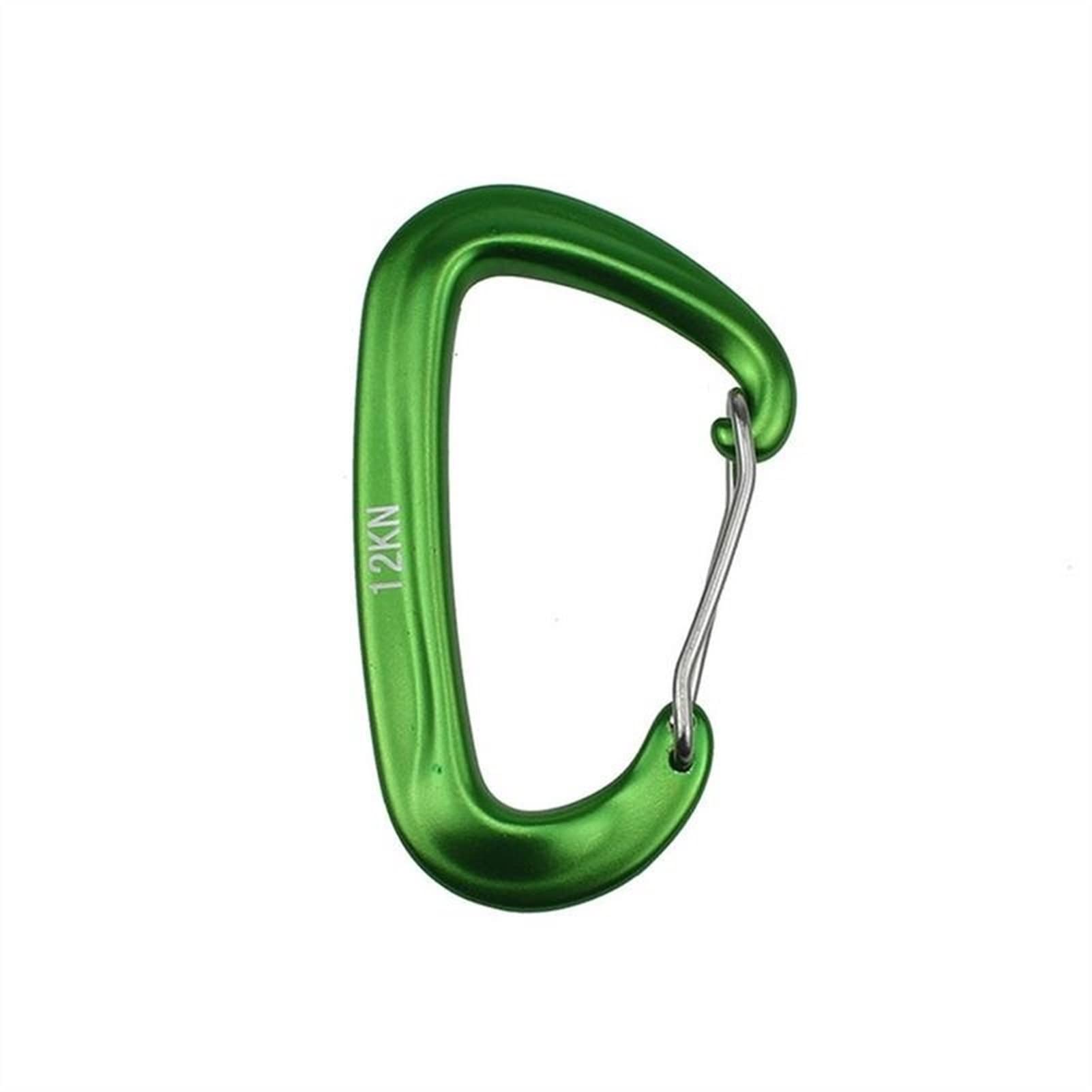 Karabińczyk, 1 szt. Trwały 12KN D Karabinek Klucz Aluminiowy Drut Brama Sprężyna Zacisk Blokujący Plecak Hamak Kemping Piesze Wycieczki Wspinaczka Sprzęt(Green)