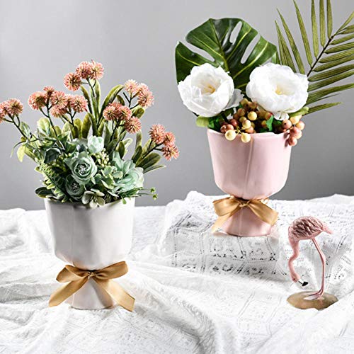 Keramische vaas, vaas ingemaakte ornamenten, huishoudelijke desktop vazen, woonkamer kantoor Desktop plant container bloem - Afbeelding 5