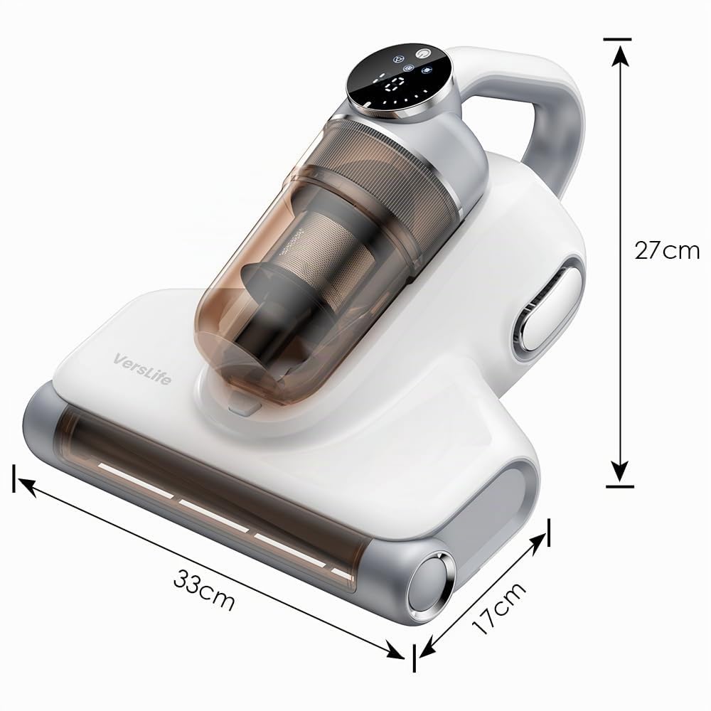 VersLife M6 Aspiradora Antiacaros para Colchones SIN Cable, 15kpa Aspirador de Ácaros Inalámbrico con Luz UV y Vibración, Aspirador de Mano Ligero, Aspiradora Antiácaros y Antibacterias para Cama