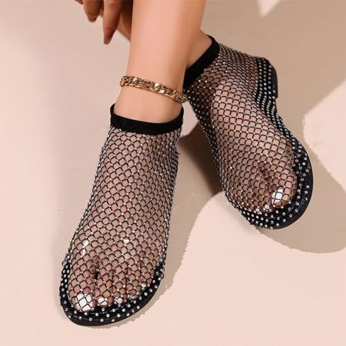 Tarz Kiz Sparkly Women Shoes, Ultra Comfortable Shiny Gem Mesh Flats, Glittery Stretchy Net Shoes, Ultra Comfortable Shiny Gem Mesh Flats4