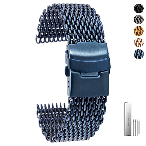 Bracelet montre acier inoxydable shark mesh robuste 20mm 22mm finition premium