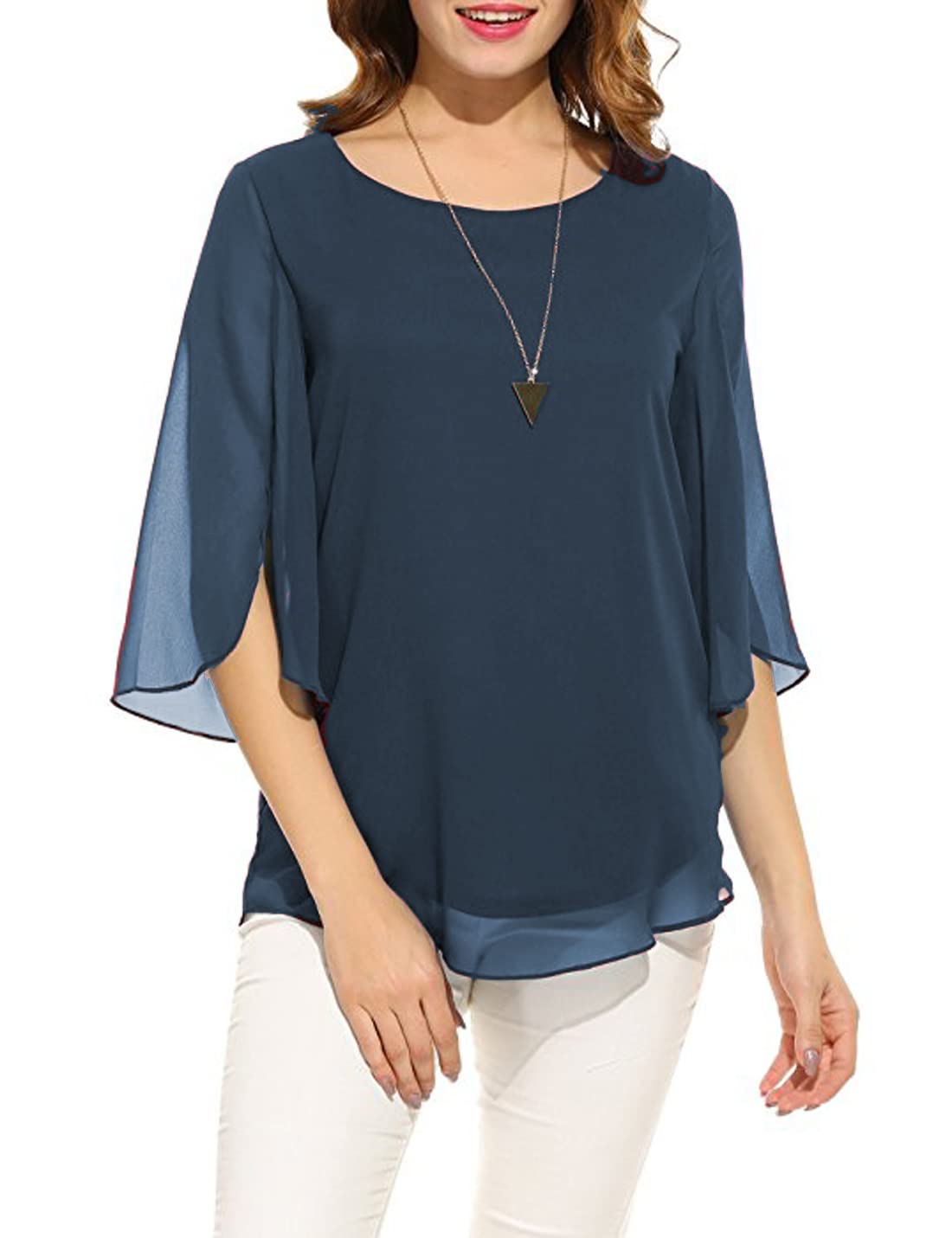 plado Women's and Girls Georgette Top Maroon-picture-15