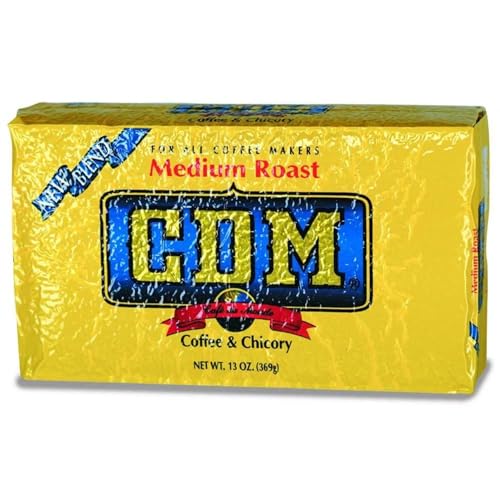 CDM Medium Roast Ground Coffee & Chicory for All Coffee Makers, 13oz Bag (Pack of 12)