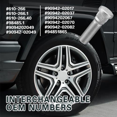 Hevle QPH2012 5Pcs Car Wheel Studs, M12X1.5 Essential Car Accessories Lug Bolts Secure Wheel Hubs Compatible thumb #6
