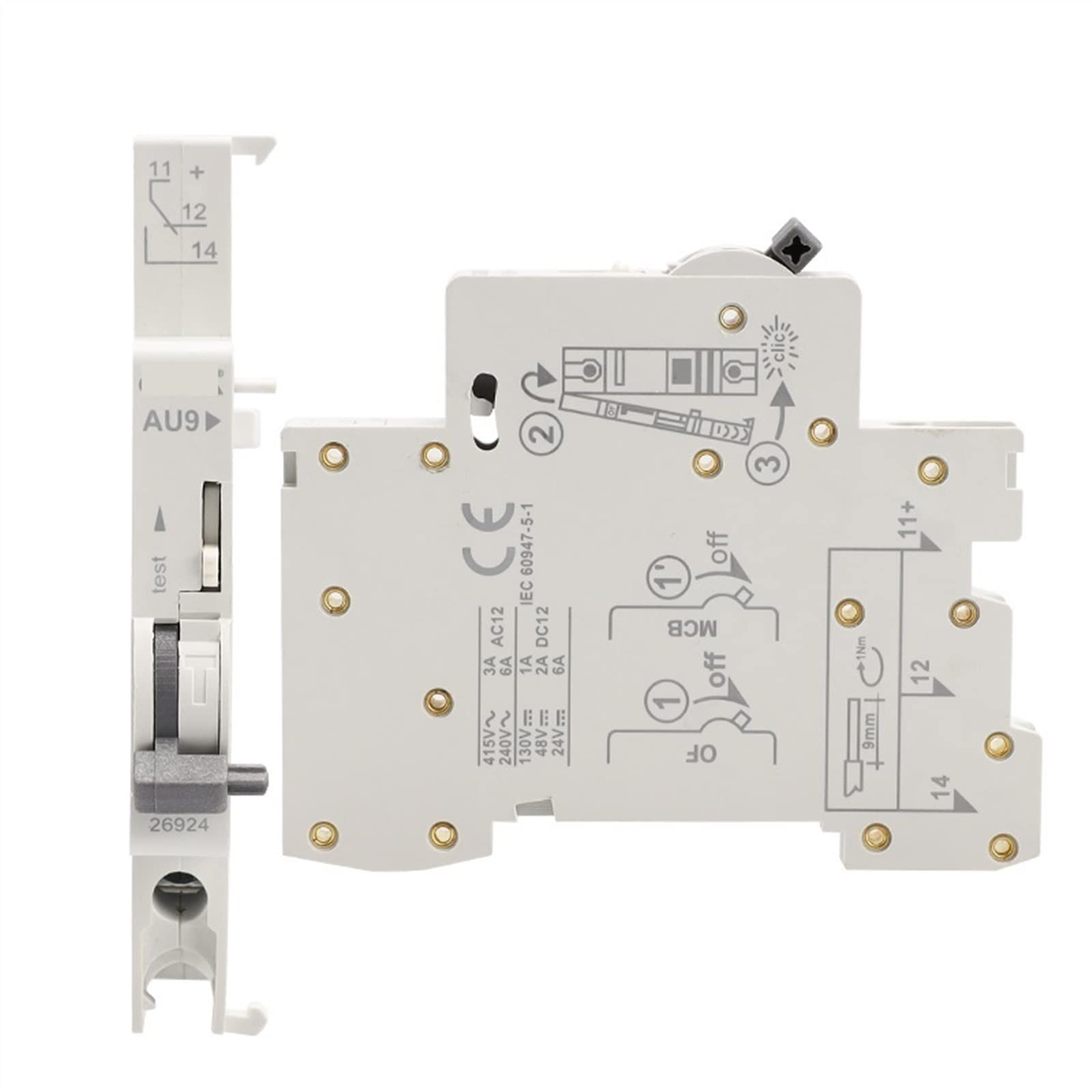 FEDIMA GYM9 1A-63A Contatto ausiliario MCB Contatto ausiliario for Interruttore magnetotermico C65N di Accessorio SD ausiliario 1 Pezzo (Size : AL9-SD Alarm)