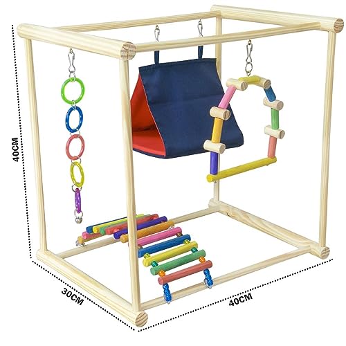 Playground com Casinha E Brinquedos Para Calopsita