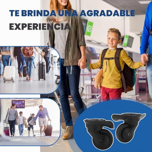 Miniatura 4 de Natudeco 2 Uds A52 Ruedas Para Maletas Ruedas Giratorias Para Equipaje Reemplazo De Rueda Negro Caja De Aduanas De Viaje Ruedas Porosas Lockbox Spinners Accesorios De Reparación De Ruedas