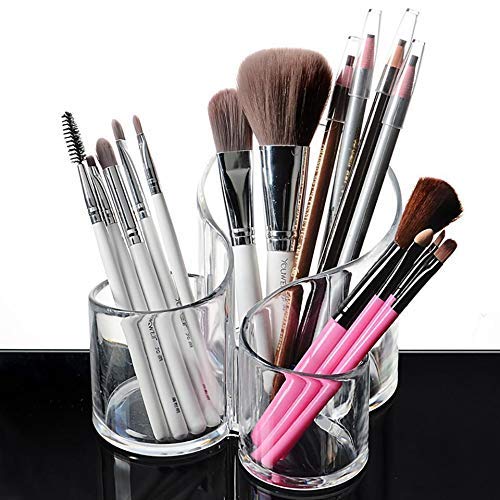 NETXE Cosmetic Organizer 2207 Transparent Acrylic Cosmetic Makeup Organizer Comb stand Lipstick Holder Display Stand Nail Polish Eyebrow Pencil Storage Box Toothbrush Holder Stationary Holder 2
