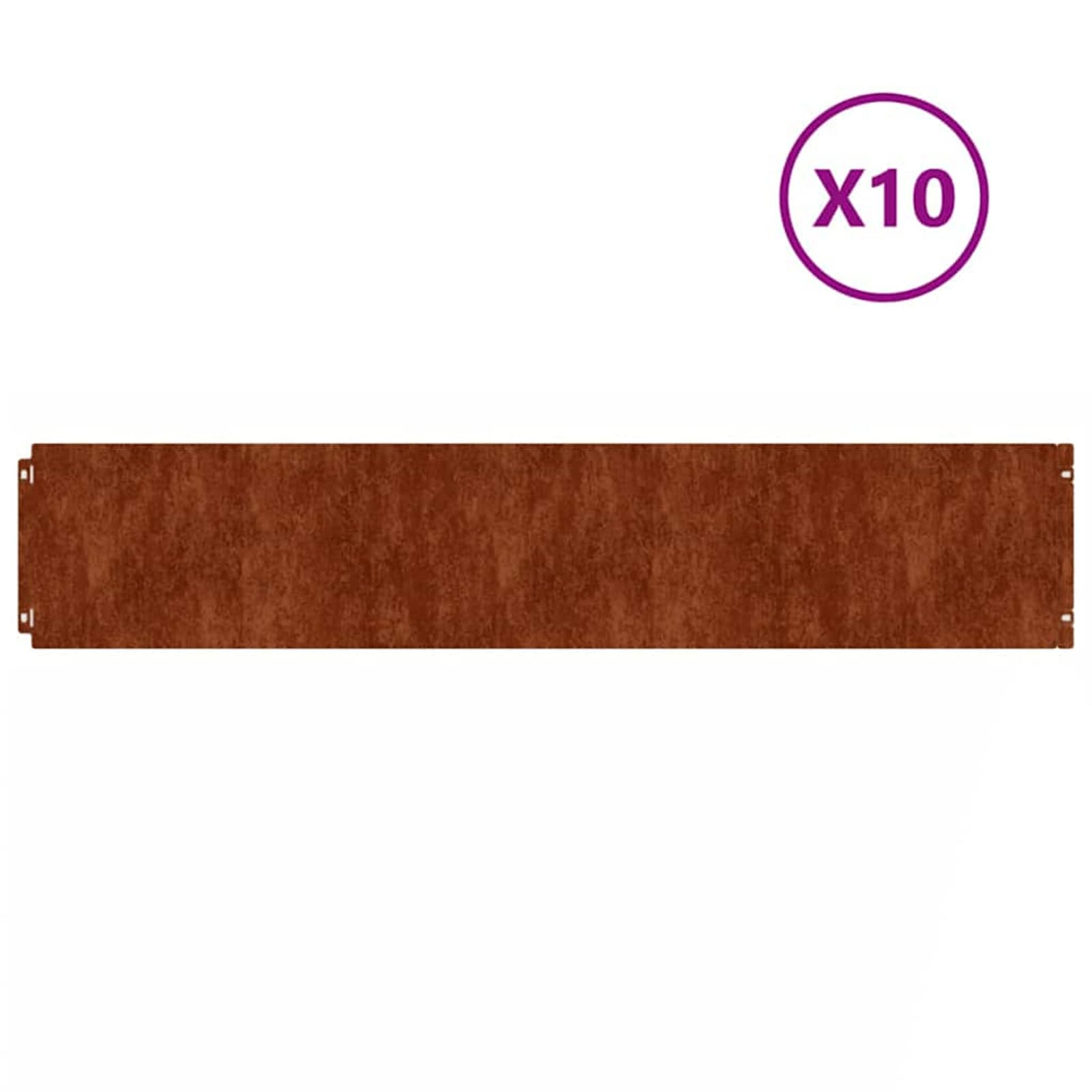 Krawędzie trawnika 10 szt. 20 x 103 cm elastyczne – krawędź trawnika ze stali kortenowskiej z wbudowanym systemem łączenia, odporna na rdzę, do ogrodu, ścieżek, rabatek kwiatowych i trawników