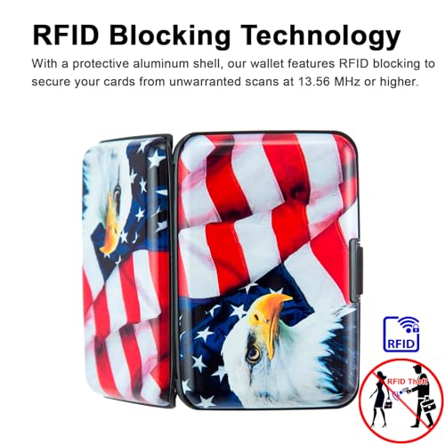 Image of Aluminum Wallet RFID Blocking Slim Metal Business ID Credit Card Holder Hard Case