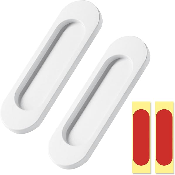 Funver tiradores adhesivos blancos de aluminio, 2 piezas