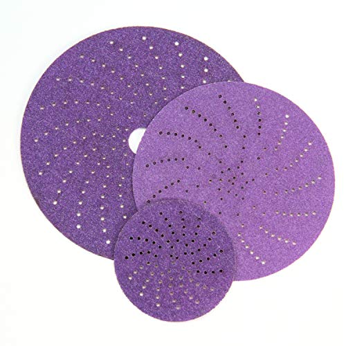 Image of 3M Cubitron II Hookit Clean Sanding Abrasive Disc 31372, 6 in, 220+ Grade, Virtually Dust-Free, High Performance, Long Lasting, Multi-Hole Pattern, Feather Edging, Stock Removal 50 Count (Pack of 4)