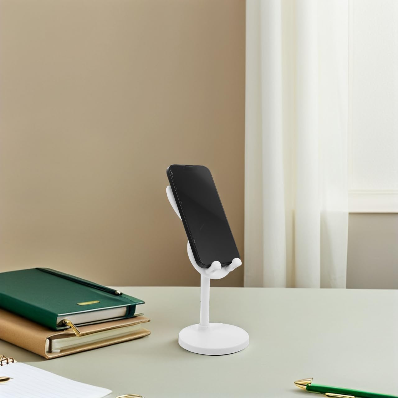 Mikikit Cute Adjustable Phone Stand Versatile Mobile Holder for Desk Compatible Devices for Video Calls Studying and More for Boys and Girls and Adults