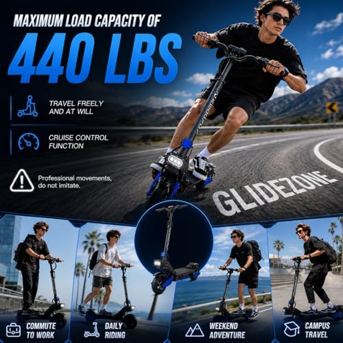 Image of Electric Scooter for Adults, Max 50-56MPH & 55-70Mile Range | 5600Ww /5000W /10000W Dual Motors,60V 25 /30AH,Dual Suspension Folding E-Scooter with LED Lights & Off-Road Tires