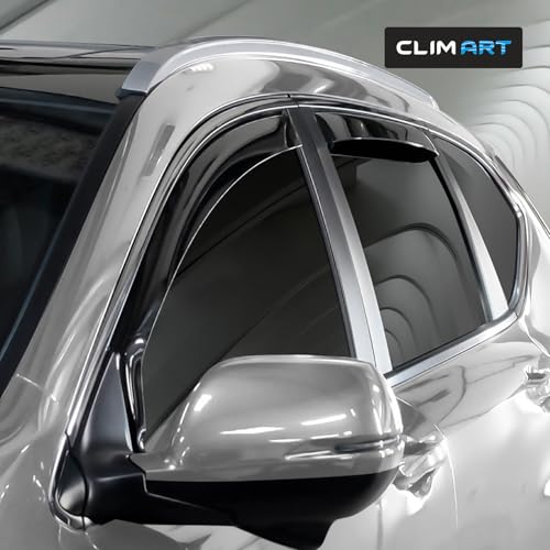 Image of CLIM ART in-Channel Incredibly Durable Rain Guards for Honda CR-V (CRV) 2017-2022, Original Window Deflectors, Vent Deflector, Vent Window Visors, Dark Smoke Car Accessories, 4 pcs - 617450