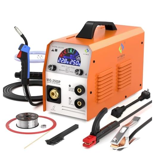 HITBOX 250 Aluminum Mig Welder Single Pulse - 5 In 1 Gas Mig/Gasless Flux Core Mig/Lift Tig/Stick Arc Multiprocess Mig Welding Machine 110V/220V IGBT Inverter Welder Machine With Colorful LCD Dispaly