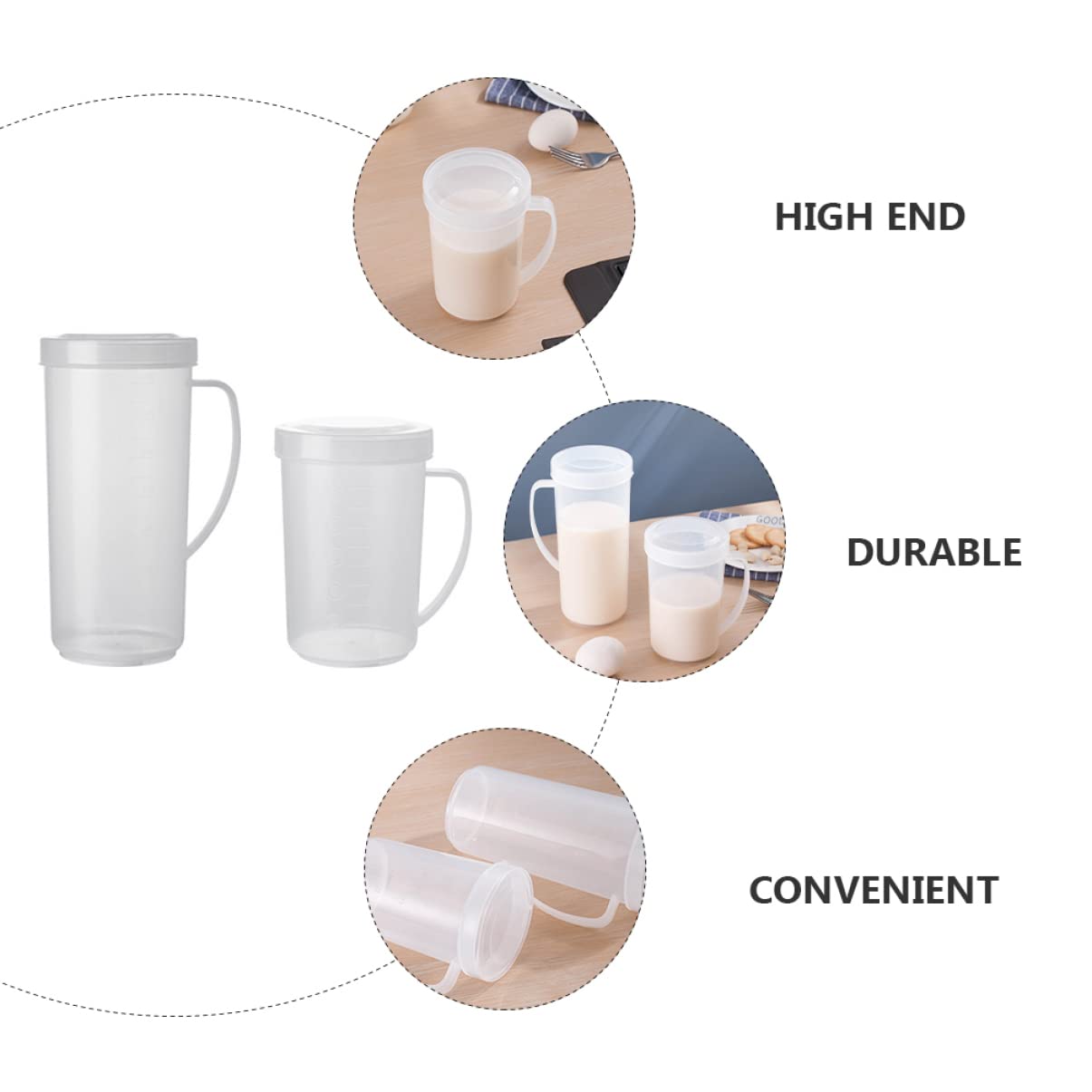 ABOOFAN 6 Pz tazza tazze graduate brocca di miscelazione in plastica contenitori caffettiera brocca di caffè brocca con bilancia maneggiare contenitore Forno a microonde Riutilizzabile