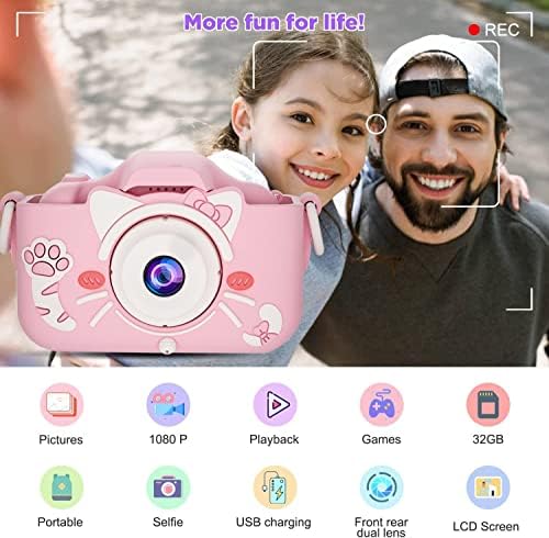 Kids Camera Toys for 3-12 Year Old Boys/Girls, 20.0MP Kids Digital Dual Cameras for Toddler with Video, Christmas Birthday Gifts for Kids, Upgrade 1080P HD Selfie Camera for Kids, 32GB SD Card 4 515Xdw9kPRL. AC