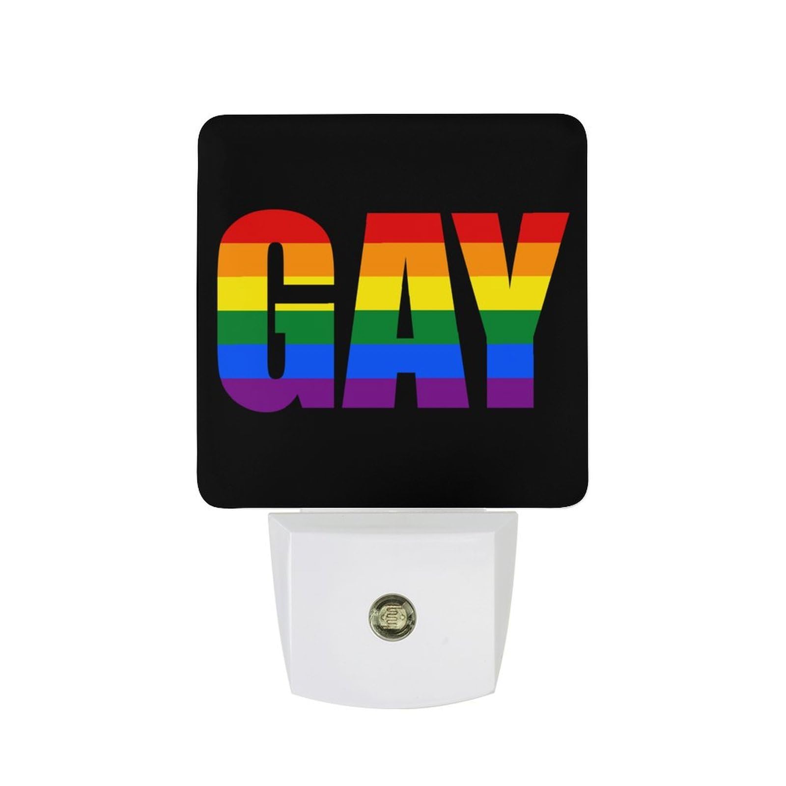 Nqrxadcrt Style Gay Prouds-Rainbow Lgbt Night Light Plug In Wall Lights Bedside Lamp Bedrooms Home Hallways Decoration