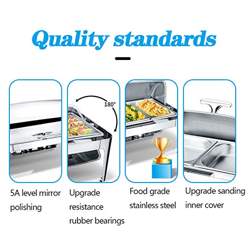DBMGB Chafing Dish Elektrisch, 9L Chafing Dish Speisenwärmer Edelstahl, Warmhaltebehälter Essen Buffetwärmer für… – Bild 8