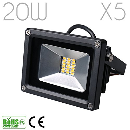 5x 20 W/30 W/50 W/80 W LED Floodlight SMD lamp Floodlight, warmweiss 20W, G5.3, 20.0 wattsW