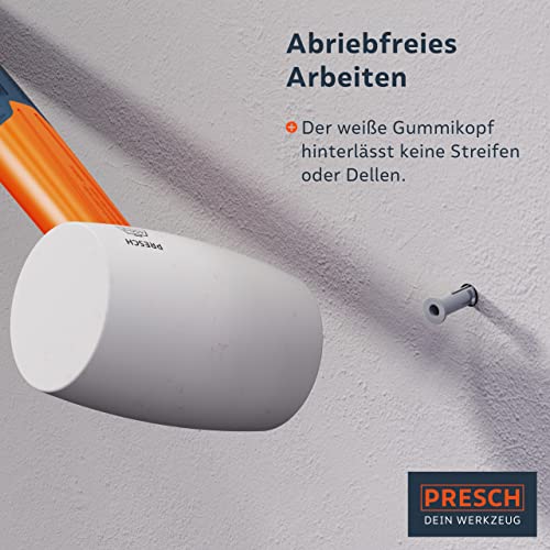 Pflasterhammer Presch Gummihammer 450g mit Fiberglasstiel