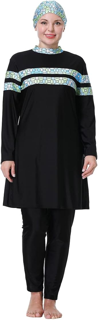 Costume Da Bagno Burkino Musulmano Plus Size - Completo Con Hijab, Top E Pantaloni, Modesto E UV 50+ - Foto 3