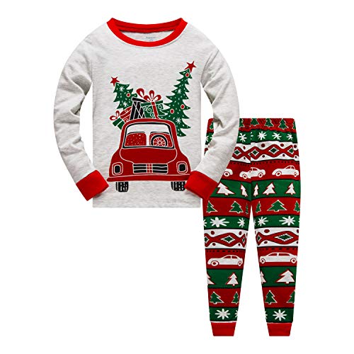 Conjunto de pijama de Natal para meninos e meninas para crianças de dinossauro planeta pijama 3-7T,