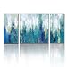 3Hdeko - Blue Abstract Canvas Wall Art Large Teal Abstract Painting Modern 3 Pieces Turquoise Prints Artwork for Living Room Bedroom Home Decoration, Ready to Hang