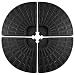 Giantex Patio Offset Umbrella Base Stand w/Sand/Water Filled 4-Pieces Base Plates Outdoor Garden Beach Backyard Umbrella Bases (Round Base)