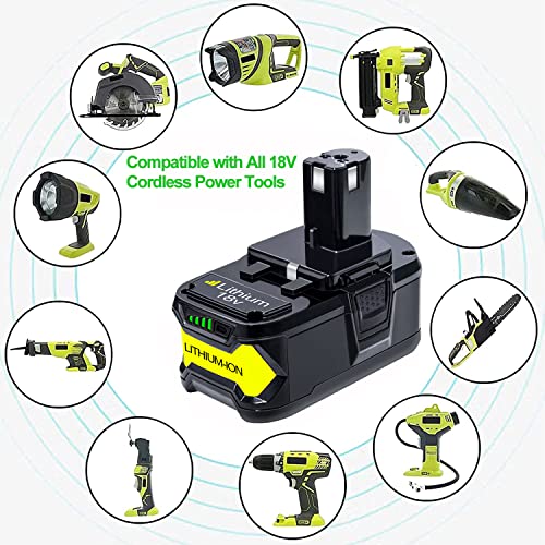 Image of DTK Replacement for Ryobi 18V Battery 6.0Ah ONE+ P102 P103 P104 P105 P107 P108 P109 P190 P122 Cordless Tool Battery(2Pack)