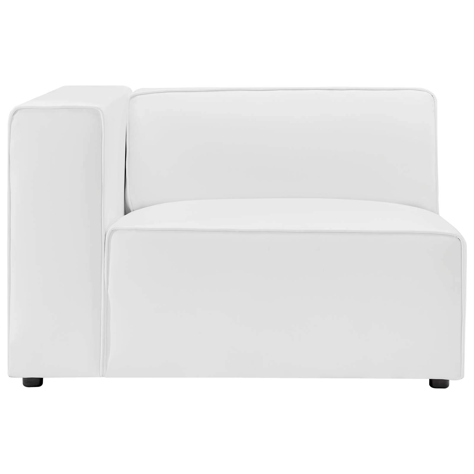 Modway Mingle Vegan Leather 3-Piece Sectional Sofa in White — product photo