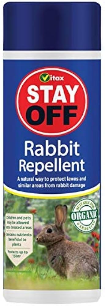 Vitax Stay Off Rabbit Repellent 500g | Natural Organic-Approved Deterrent for Lawns & Gardens | Protects up to 150m² | Nitrogen-Enriched Formula Boosts Plant Growth | Safe for Children & Pets