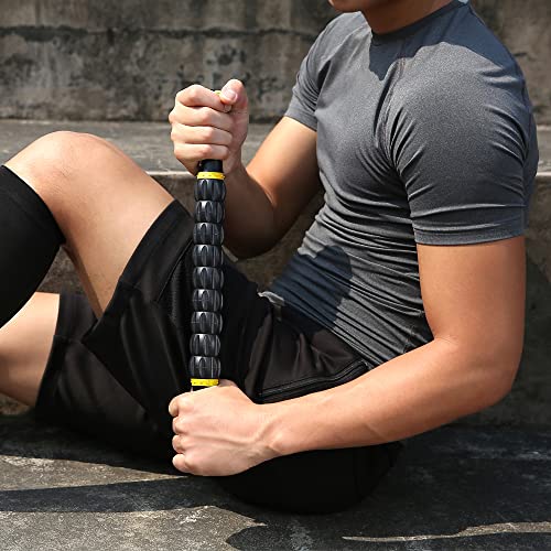 Idson Muscle Roller Stick For Athletes- Body Massage Sticks Tools-Muscle Roller Massager For Relief Muscle Soreness,Cramping And Tightness,Help Legs And Back Recovery,Black Yellow #TOP3