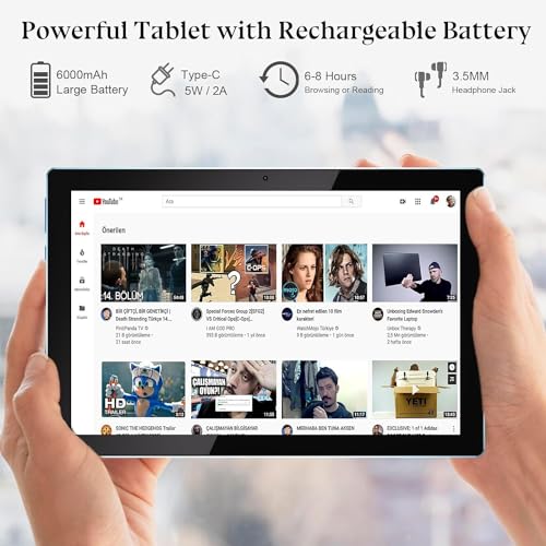 Image of Android 13 Tablet with Keyboard, 2024 Newest 10 Inch 2-in-1 Tablet, 8GB RAM+128GB ROM /1TB Expandable Tablet PC, Quad-Core 2.0GHz CPU 10 Inch HD Screen, 2.4G /5G WiFi 6 BT 5.0 Tablet with Case