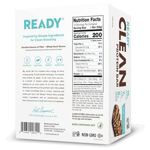 Image of Ready Protein Bars, Dark Chocolate Almond, 15g Whey Protein, 12 Ct