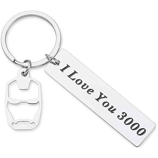 QICI Daughter's Son's Geschenk an Dad - Dad I Love You 3000 Schlüsselbund Vatertags Dad Marvel Avenger Fans Geschenke, Iron Man Geschenke