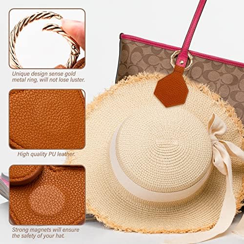 Yaklim 2pcs Magnetic Hat Clip for Travel, Magnetic Hat Clip Bag Hat Holder Clip for Hat Bag Travel Outdoor Accessory