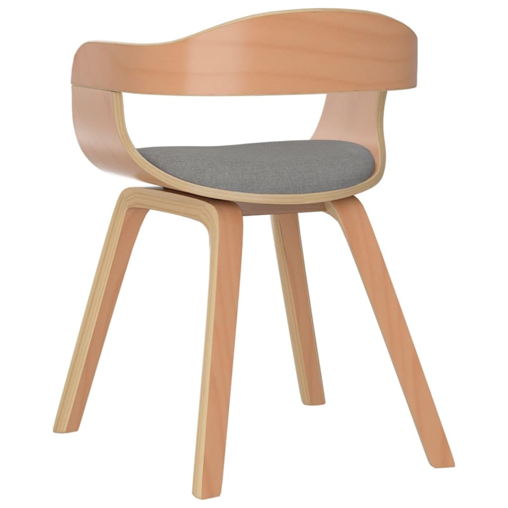 Juego de 2 sillas de comedor gris natural 49 x 51 x 70 cm | Respaldo acolchado, asiento de esponja, patas de madera de haya, carga máxima 110 kg
