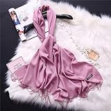 Cómodo de tocar y usar JLB Otoño Invierno Bufandas para Mujer Chales Abrigos cálidos Lady Pashmina Manta Pura Bufanda de Cachemira Cuello Diadema Hijabs Estolas Foulard, 150-8-pihong