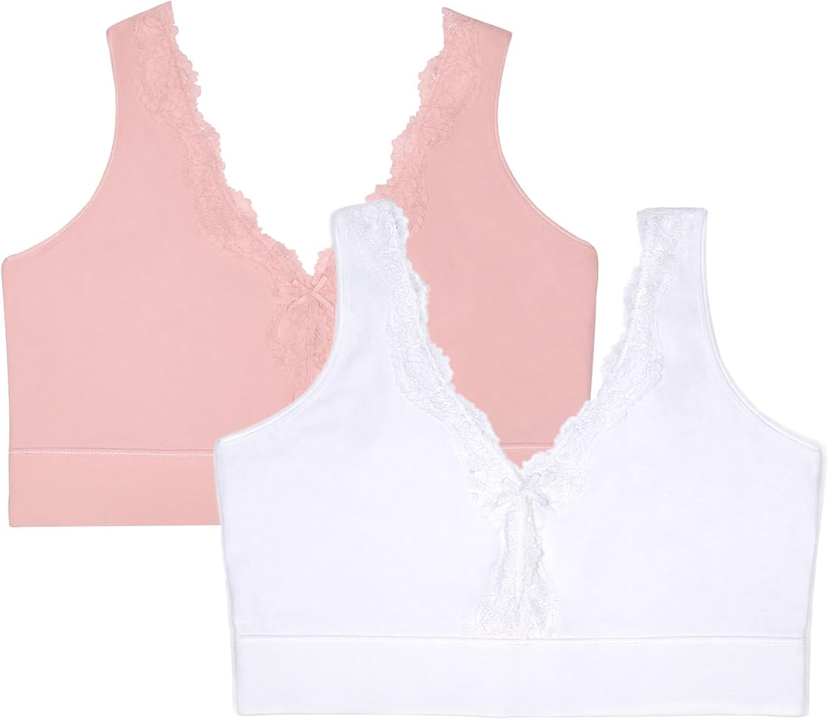 Fruit of The Loom Women's 2-Pack Full Coverage Wireless Cotton Bra - Soft & Everyday Comfort