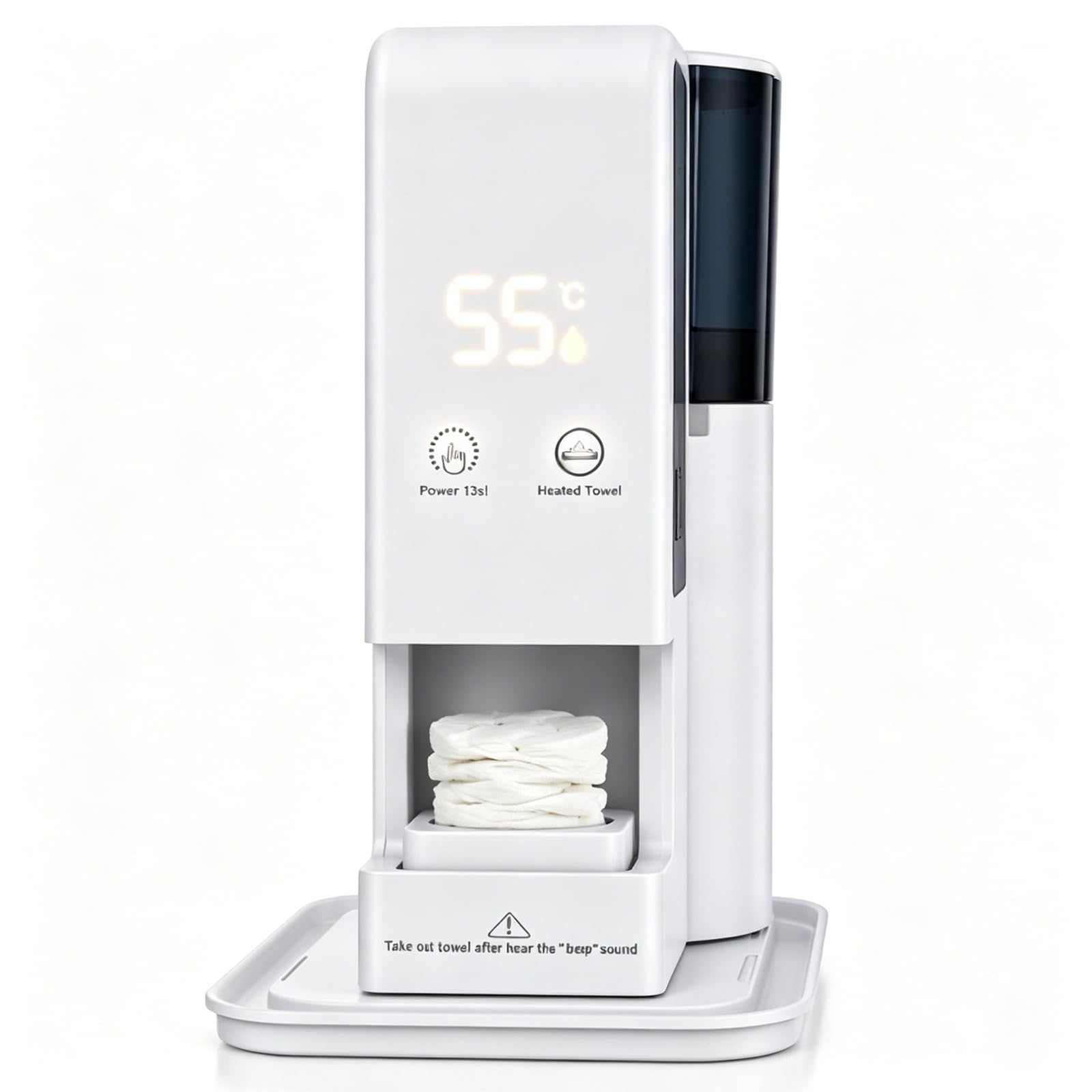Distributore Automatico Di Asciugamani Caldi, Dispenser Intelligente Di Asciugamani Caldi, 40 Asciugamani Morbidi Compressi, Avvio Automatico Con Un Clic, Riscaldamento Rapido A 55°c, Temperatura
