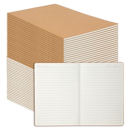 Carnets vierges non lignés miikoul en lot de 48 avec couverture en kraft pour dessin et écriture