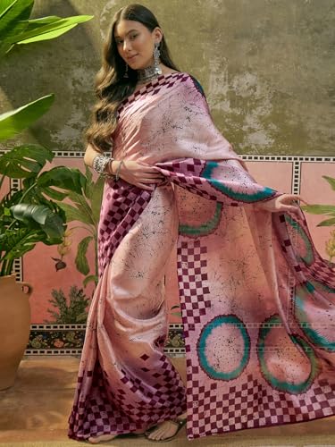 Image of SIRIL Women's Cotton Printed Saree With Unstitched Blouse Piece