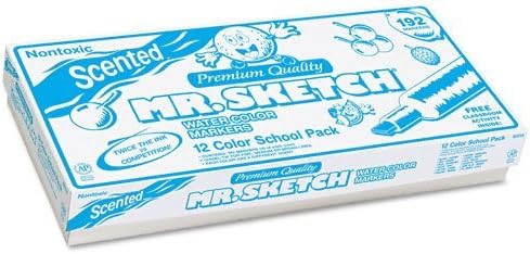 Mr. Sketch Scented Watercolor Markers, 12 Color School Pack (SAN02016) Category: Art Markers